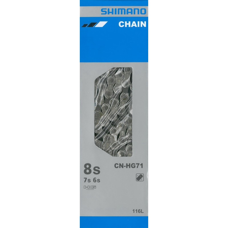 Kæde Shimano HG71 æske Sølv/Grå 6-8 speed 116L ECNHG71C116I