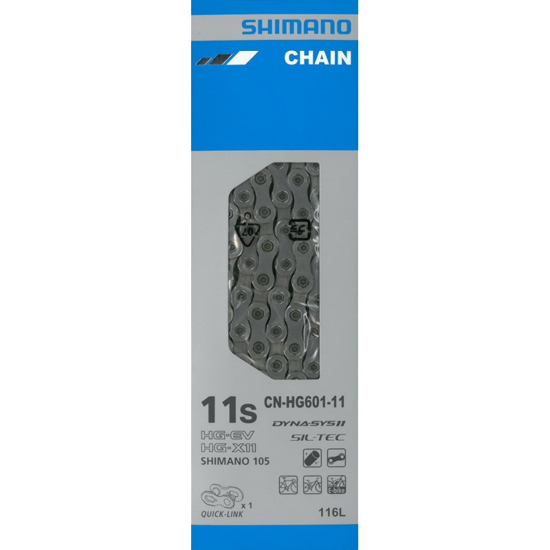 Kæde Shimano HG601-11 Sil-Tec Sølv 11 speed 116L 105/SLX QL ICNHG60111116Q