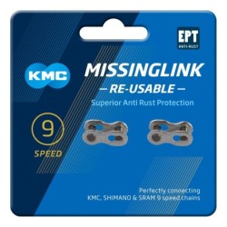 KMC Missinglink 9 speed Samleled (sølv) med EPT (anti rust). 2 stk. Re-usable
