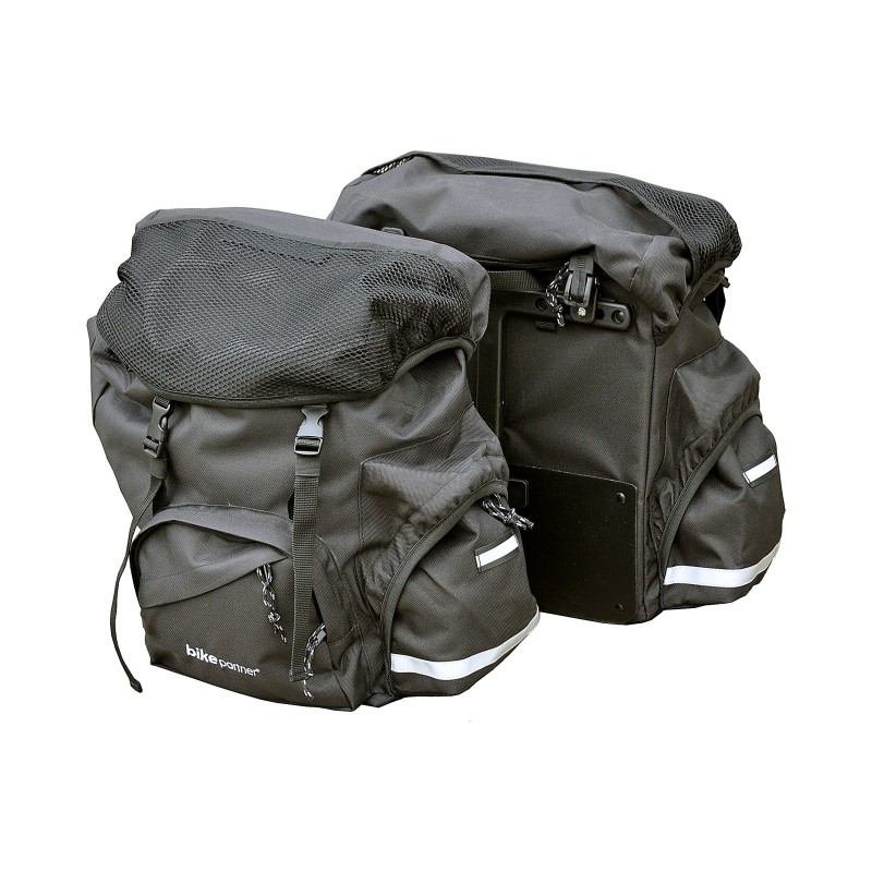 Taskesæt BikePartner Malene Bag Sort/grå 2-delt separate 20L