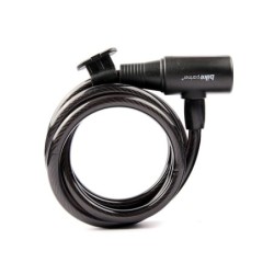 Spirallås sort BikePartner Medium 1500x8mm m.nøgle/holder(10/60)