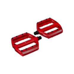 BBB CoolRide platformspedal 9/16 (red). Pedal i et stykke aluminium, CrMo aksel, dobbelt lukkede lejer og aftagelige pins. Vægt: