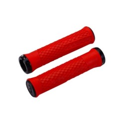 BBB Python håndtagssæt (rød) Håndtagene er 142 mm lange og monteres med skrue. Overflade med hexagon-mønster sikre optimalt greb