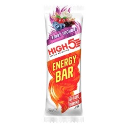 High5 Energy Bar berry & yogurt 55 gr. Energibar med bærsmag & yogurtovertræk. Kasse med 25 stk.