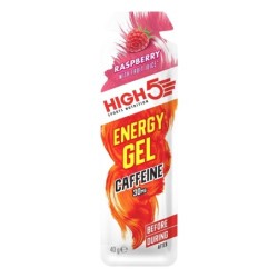 High5 Energy Gel Plus 20 x 40 gr (32 ml) Raspberry Plus m. koffein