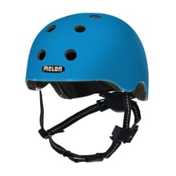 MELON Toddler Rainbow hjelm (blå), XXS 46-50 cm. X-FIX strop system, magnetisk spænde, 360° refleks og Cool Max vaskbar polstrin