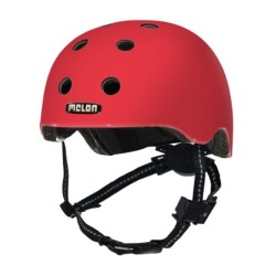 MELON Toddler Rainbow hjelm (rød), XXS 46-50 cm. X-FIX strop system, magnetisk spænde, 360° refleks og Cool Max vaskbar polstrin