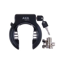 Batterilåse sæt AXA Solid Plus m.PLUG-IN mulighed. Bosch Gen. 2, til stel. Inkl. 2 nøgler. Anti-borecylinder & hærdet stålbøjle