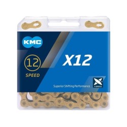 Kæde KMC X12 Ti-N Gold 126l æske