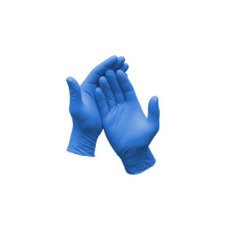 Handske Engangs 100 stk,  Blå, Latexfri og Pulvefrri, Nitrile  Rullekant, Str: Small/7