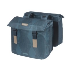 Taskesæt Basil Elegance, estate blue 40-49 Liter Genbrugt PET polyester. Vandtæt. er monteret med MIK adapter