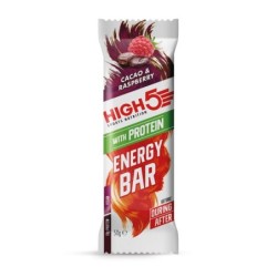 High5 Energy Bar, Protein 12 x 50 gr. Vegan, Cacao & Raspberry BEGRÆNSET LAGER B.F. 18/3/22